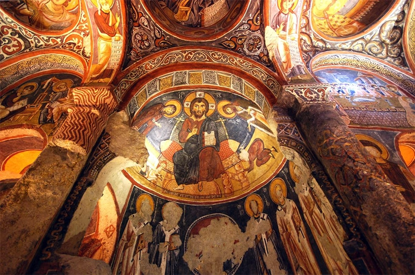 Early Christian heritage in Cappadocia with cave churches and frescoes