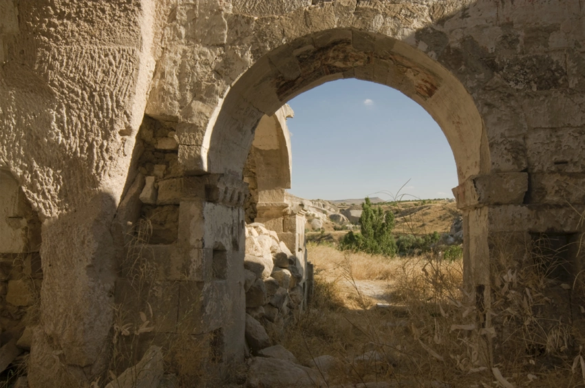 Natural rock arch Kaya Kemer in Gomeda Valley