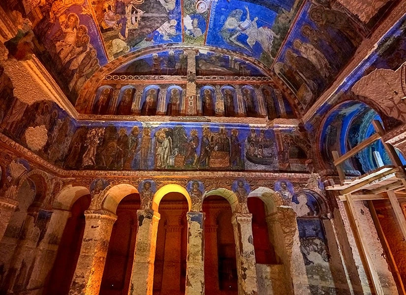 Göreme Valley rock-cut church with frescoes