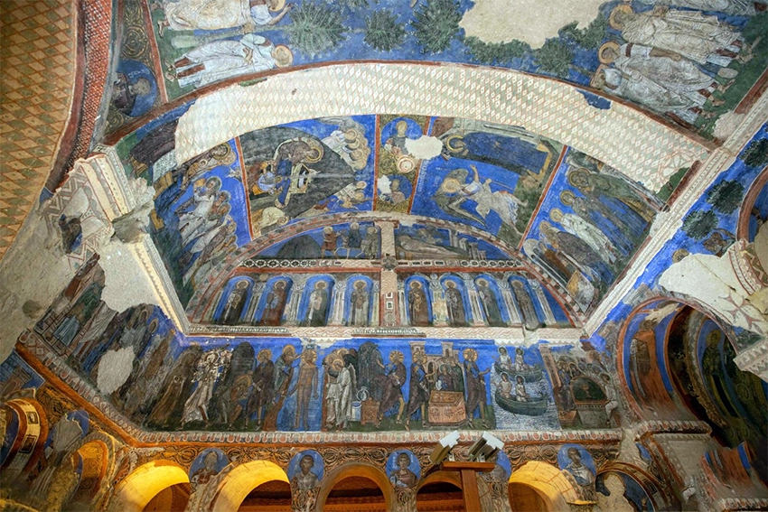 Tokalı Church interior frescoes depicting biblical scenes