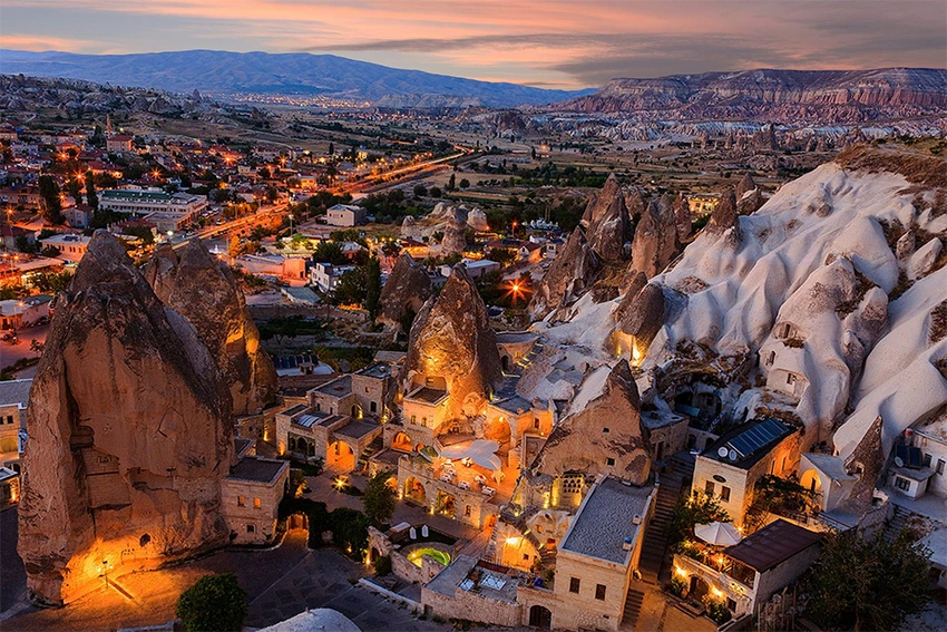 Göreme attractions map and landscape view