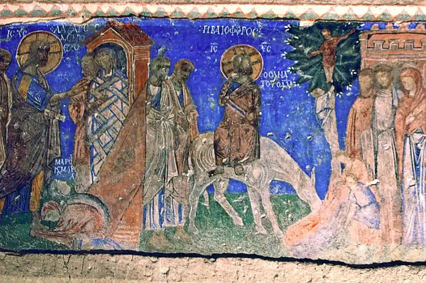 New Tokalı Church fresco depicting Christ raising Lazarus from the tomb