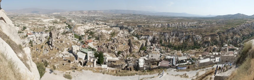 Panoramic view from the summit of Uçhisar Castle across Cappadocia